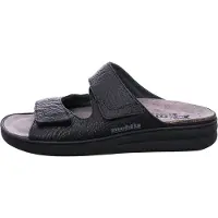 Mephisto James, Pantolette, Black, Mamouth 714 (Glattleder), Wechselfußbett, Klettverschluss J811 46
