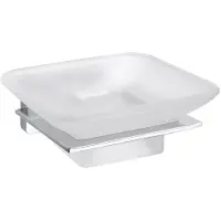 Bemeta Seifenschale Niki, sandgestrahltes Glas/Chrom