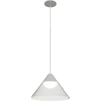 Beneito Faure Ark LED-Pendelleuchte von , 6 W, 2700 K, 90° Abstrahlwinkel, weiß/transparent, konisches Design für elegante Innenräume