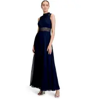 Vera Mont Abendkleid "Damen rückenfrei" Ohne Tasche Aufgesteppte Bänder