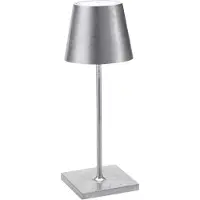 Zafferano Poldina Pro Mini Silver Leaf LED-Tischlampe, wiederaufladbar und dimmbar, mit einer Akkulaufzeit von bis zu 12 Stunden.