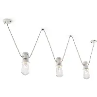 FERROLUCE Pendelleuchte Hängelampe Urban Weiß Ø10,5cm max. 3 x 53W E27 handgefertigt Keramik