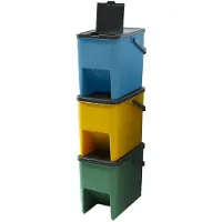 Kitchen Move 3 grüne, blaue und gelbe recyclingbehälter (3 x 20 l) BAT-4XG3730