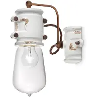 FERROLUCE Weiße Wandlampe Nicolo im Vintage-Stil