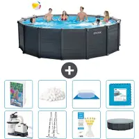 Intex Graphite Panel Pool Rund - 478x124 cm - 7-teilig S681