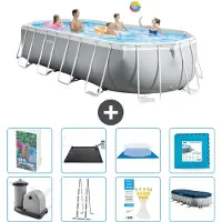 Intex Prism Frame Pool Oval - 610x305x122 cm - 7-teilig S621