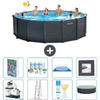 Intex Graphite Panel Pool Rund - 478x124 cm - 7-teilig S581