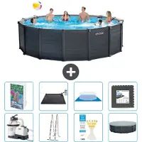 Intex Graphite Panel Pool Rund - 478x124 cm - 7-teilig S543