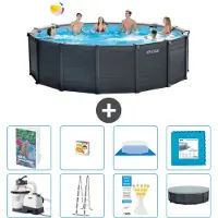 Intex Graphite Panel Pool Rund - 478x124 cm - 7-teilig S570