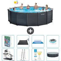 Intex Graphite Panel Pool Rund - 478x124 cm - 7-teilig S598