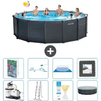 Intex Graphite Panel Pool Rund - 478x124 cm - 7-teilig S565