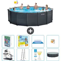 Intex Graphite Panel Pool Rund - 478x124 cm - 7-teilig S529
