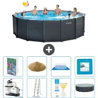 Intex Graphite Panel Pool Rund - 478x124 cm - 7-teilig S557