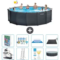 Intex Graphite Panel Pool Rund - 478x124 cm - 7-teilig S632