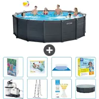 Intex Graphite Panel Pool Rund - 478x124 cm - 7-teilig S639