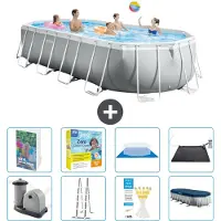 Intex Prism Frame Pool Oval - 610x305x122 cm - 7-teilig S582