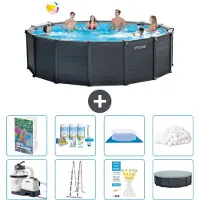 Intex Graphite Panel Pool Rund - 478x124 cm - 7-teilig S537