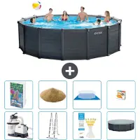 Intex Graphite Panel Pool Rund - 478x124 cm - 7-teilig S558