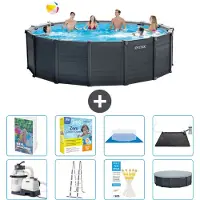 Intex Graphite Panel Pool Rund - 478x124 cm - 7-teilig S582