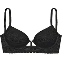 LASCANA Push-up-BH , Damen, Gr. 75, Cup C, schwarz, Spitze, Obermaterial: 60% Polyamid, 33% Polyester, 7% Elasthan, BHs Push-up-BH, mit Bügel aus floraler Jacquardspitze, sexy Dessous