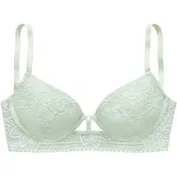 LASCANA Push-up-BH , Damen, Gr. 75, Cup A, grün (hellmint), Spitze, Obermaterial: 60% Polyamid, 33% Polyester, 7% Elasthan, BHs Push-up-BH, mit Bügel aus floraler Jacquardspitze, sexy Dessous