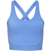 Copenhagen Studios Crop-Top , Damen, Gr. L (44/46), blau, Trikot, Obermaterial: 78% Polyester, 22% Elasthan, unifarben, figurbetont bauchfrei, Rundhals, Tops Crop-Top, gekreuzte Träger im Rückenbereich