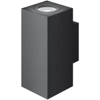 Beneito Faure Zio Wall Dual Rechteckige LED-Wandleuchte mit Dual-Emission und GU10-Fassung für 50-mm-Leuchtmittel, Mattschwarz -