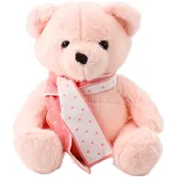 Leantoys Plüsch Maskottchen Huggable Teddybär Mit Schal Rosa 35Cm