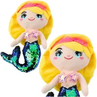 Lean Toys LeanToys Plüsch Meerjungfrau Kuschelschwanz Aus Pailletten Grün 30Cm