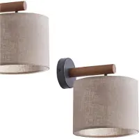 TK Lighting Wandleuchte Deva Nature, Textil, Holz Nature , dimmbar, Holz hell, für Wohn- / Esszimmer, Holz, Skandinavisch