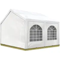 Sonstiges TOOLPORT Hochwertiges Partyzelt 4x5 m Pavillon Zelt PE Plane 450 N Gartenzelt Festzelt Wasserdicht weiß