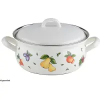 Riess Emaille Kasserolle mit Deckel Ø 18 cm, 1,5 l Fruit Garden