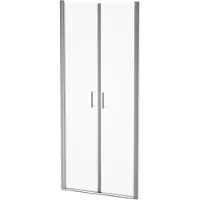 Marwell Dusch-Pendeltür "BRIGHT 90", transparent (weiß, neutral), B:90cm H:195cm, Duschtüren, Dusch-Pendeltür, seitenverkehrt aufbaubar, justierbares Wandprofil