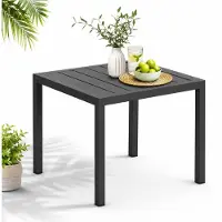Mucola Gartentisch Aluminium Beistell Balkontisch rechteckig wetterfest Anthrazit Outdoor Tisch hitze- und wetterbeständig Terrassentisch