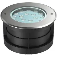 Beneito Faure Sigma XL 17 LED-Einbaustrahler, 17 W, 3000 K, 30° Abstrahlwinkel, Schutzart IP65, IK05, Edelstahl 304, silberfarben -