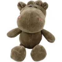 Leantoys Plüsch-Maskottchen Hippo Zum Knuddeln Mit Saugnapf Braun 23 X 12 Cm