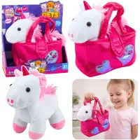 Leantoys Plüsch-Einhorn im Beutel, weiß, 25 cm
