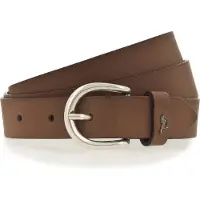 Mustang Ledergürtel "Harper", Damen, Gr. 110, braun (cognac), Rindsleder, unifarben, Gürtel Ledergürtel, schmale Form, 2,5 cm breit, aus Rindsleder, mit ovaler Schließe