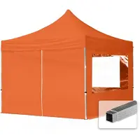 TOOLPORT 3x3m Aluminium Faltpavillon, inkl. 4 Seitenteile, orange