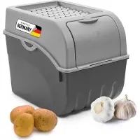 Novaliv Gemüseboxen Kartoffelboxen Vorratsbehälter 3,5l bis 9l (Grau, 1x 9l)