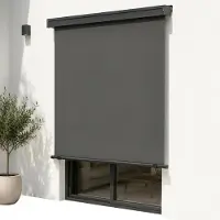 Mucola Senkrechtmarkise für Balkon Seitenmarkise Sichtschutz Winschutz Balkonmarkise - 160x250cm Grau