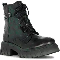 MACIEJKA Grüne Echtleder-Stiefeletten mit klassischem Design, bequemer Sohle für Wärme und Schutz im Herbst & Winter