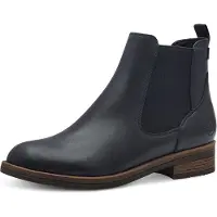 Tamaris Damen Stiefelette Chelsea Boot Stretcheinsätze flach modisch 1-25312-41, Größe:38 EU, Farbe:Blau