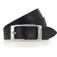 Tamaris Ledergürtel "Charlie Silver", Damen, Gr. 100, schwarz, Rindsleder, unifarben, Basic, Gürtel Ledergürtel, mit länglicher Doppelschließe, aus Rindsleder, unifarben