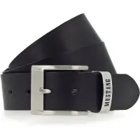 Mustang Ledergürtel "Spencer", Herren, Gr. 130, schwarz, Rindsleder, unifarben, Gürtel Ledergürtel, mit Überlänge, 4 cm breit, aus Rindsleder, unifarben