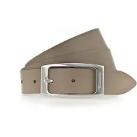 Tamaris Ledergürtel "Charlie Silver", Damen, Gr. 75, grau (taupe), Rindsleder, Basic, Gürtel Ledergürtel, mit länglicher Doppelschließe, aus Rindsleder, unifarben