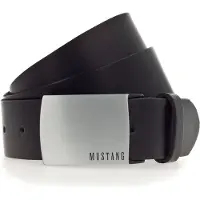 Mustang Koppelgürtel "Randy", Herren, Gr. 105, schwarz, Rindsleder, unifarben, Gürtel Koppelgürtel, mit klassischer Koppelschließe, aus Rindsleder, 4 cm breit