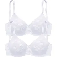 Petite fleur Minimizer-BH , Damen, Gr. 70, Cup E, weiß (2x weiß), Spitze, Obermaterial: 85% Polyamid, 15% Elasthan, BHs Minimizer-BH, mit Bügel im attraktiven Doppelpack, Topseller