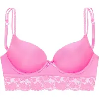 Vivance Push-up-BH "Anisa", Damen, Gr. 85, Cup B, pink, Microtouch, Obermaterial: 60% Polyamid, 35% Polyester, 5% Elasthan, BHs Push-up-BH, mit Bügel und Spitze entlang der Unterbrust, sexy Dessous