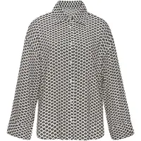LASCANA Pyjamaoberteil , Damen, Gr. 34, schwarz-weiß (schwarz, weiß, gemustert), Web, Obermaterial: 100% Viskose, gemustert, bequem, 2-Knopf-Manschette, Shirts Pyjamaoberteil, mit edlem Allover-Druck
